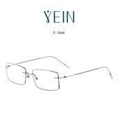 魅影无框眼镜官方旗舰店凡客生活水云线F3608钻石切边眼镜纯钛男