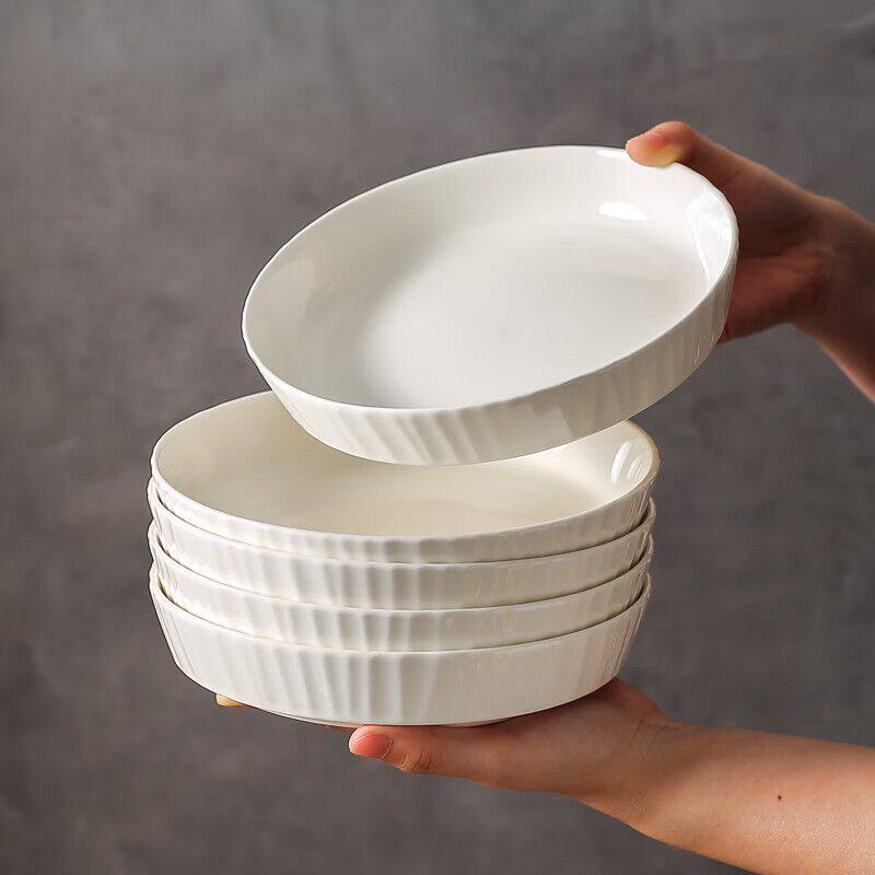 琉璃盘子家用陶瓷日式菜盘高颜值高级碟子餐盘深盘简约炒菜餐具