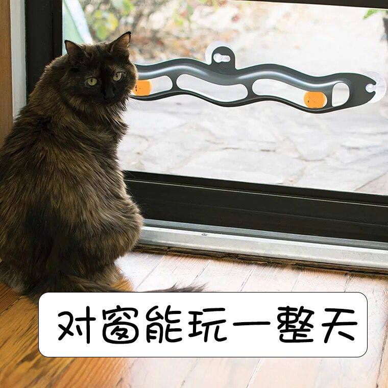 小猫轨道球猫吸盘玩具猫墙面自动逗猫神器波浪球益智网红猫猫玩具