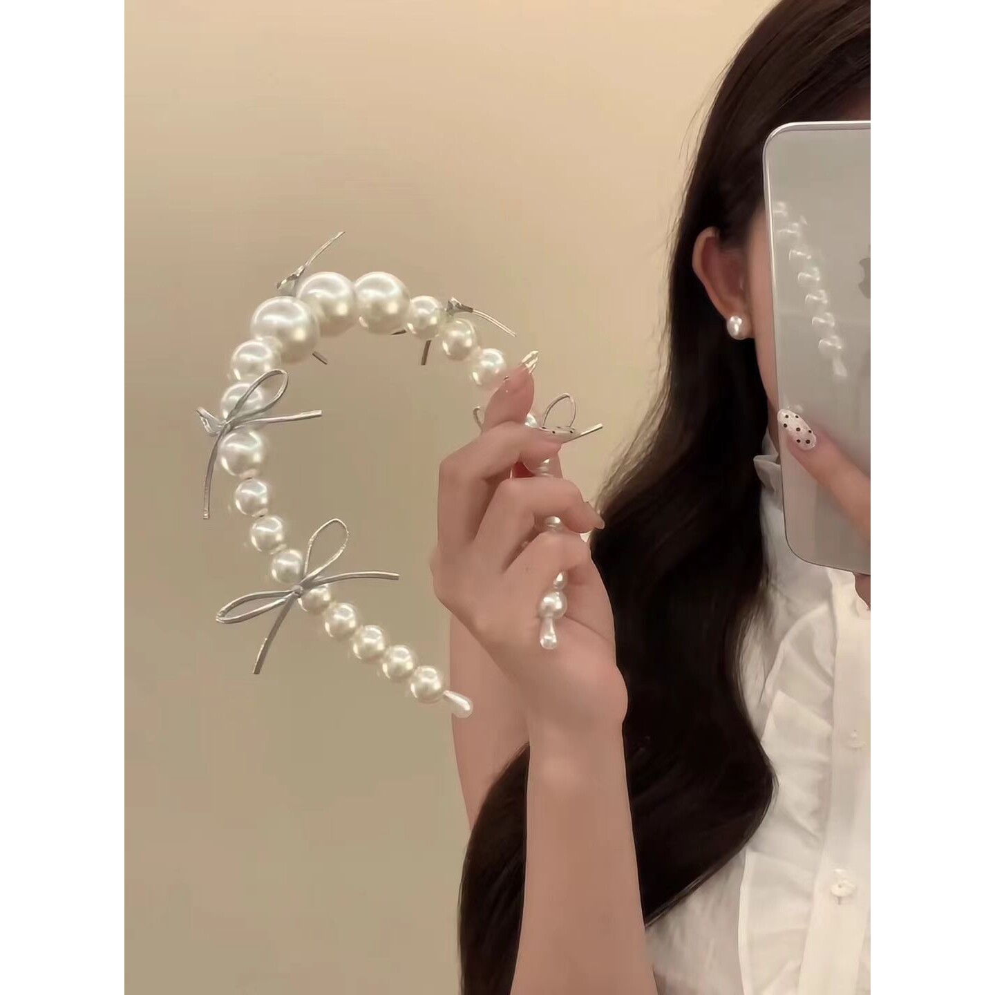 法式甜美少女珍珠蝴蝶结发箍头箍发饰头饰百搭高级感公主风优雅女