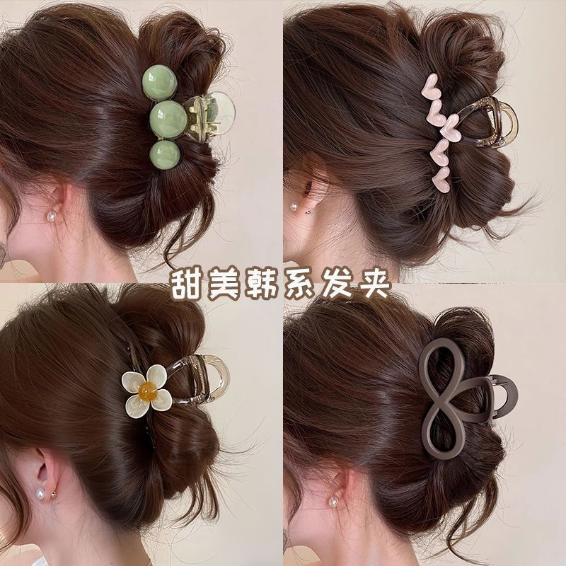 2026新款夏日抓夹发量少高级感后脑勺盘发女发夹中号头发鲨鱼夹子