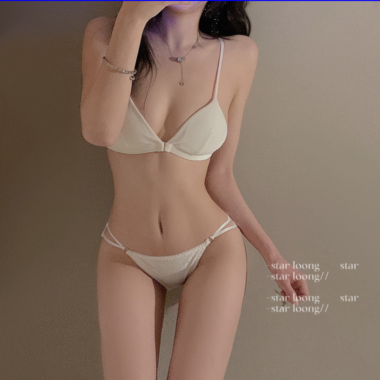 法式前扣三角杯内衣bra无