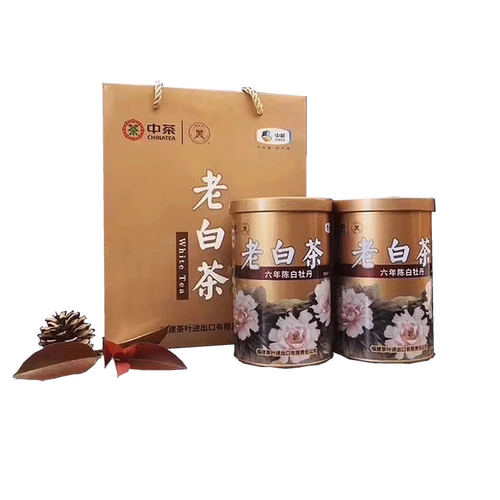 中茶蝴蝶福鼎白茶2018年六年陈老白茶白牡丹5133罐装50g中粮茶叶