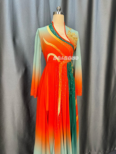 汉唐风古典舞服采菊东篱下舞蹈服装舞台演出服饰表演服飘逸裤裙