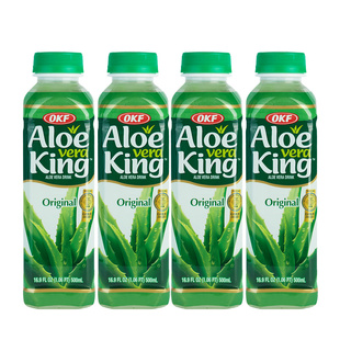 芦荟饮料OKF韩国进口饮料4瓶组合装 vera 500ml无糖aloe