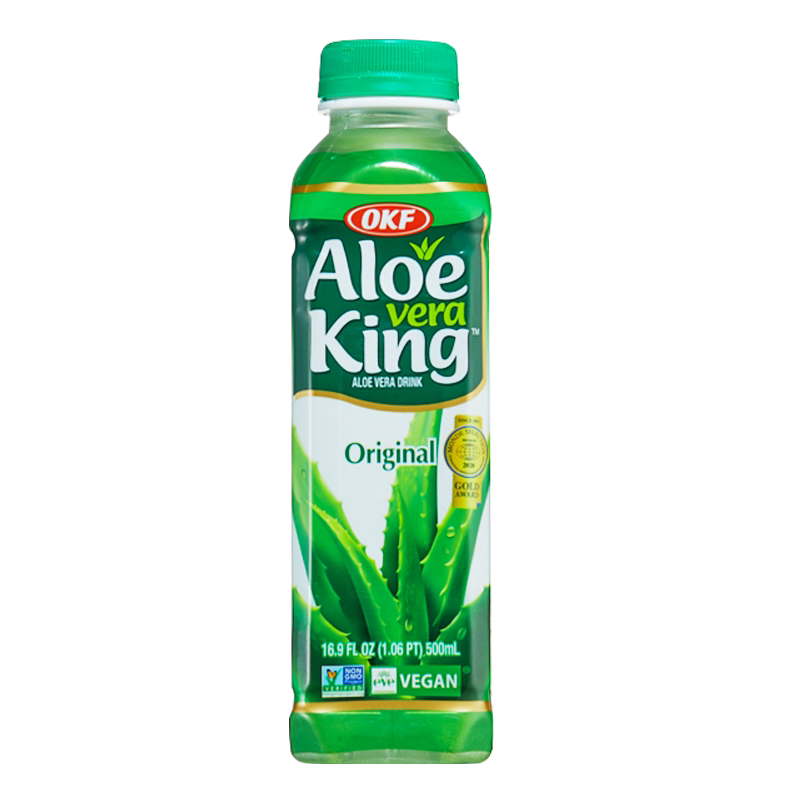 【韩星推荐】韩国OKF芦荟饮料库拉索芦荟果肉饮料清爽500ml*4瓶
