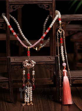 平安锁项链吊坠古风汉服长流苏