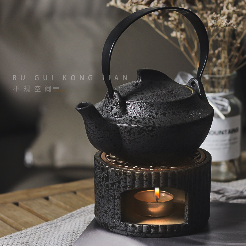不规空间 |提梁暖茶壶小茶炉茶具套装泡茶壶粗陶功夫茶具一壶两杯