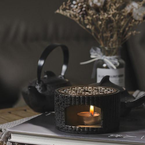 不规空间 |蜡烛小茶炉温茶炉加热陶瓷家用复古茶壶底座烘茶器香炉