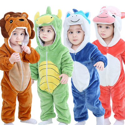 Baby Rompers Winter Kigurumi Lion Costume For Girls Boys Tod