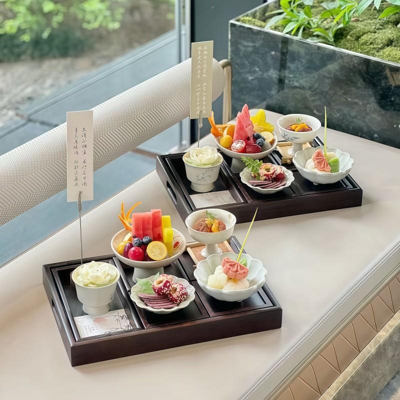 中式茶歇摆盘下午茶餐具展示架酒店点心厂家