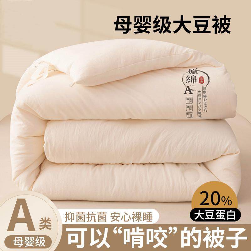 A类大豆纤维被子棉被被套一体冬天加厚保暖冬被被芯春秋棉被厂家