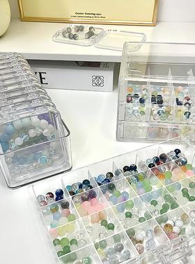 手工串珠收纳盒透明型防尘防潮展示盒大容量串珠首饰分格式整理盒
