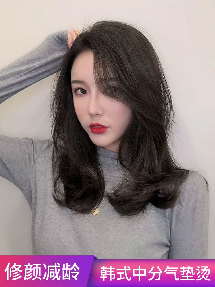 假发女中长发网红中分刘海长卷发假发套头微卷锁骨发
