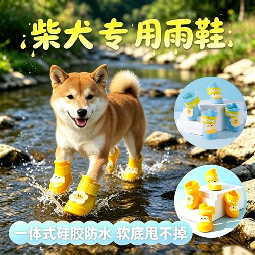 柴犬专用狗狗雨鞋脚套小狗鞋子外出软底甩不掉夏季透气中型犬鞋套