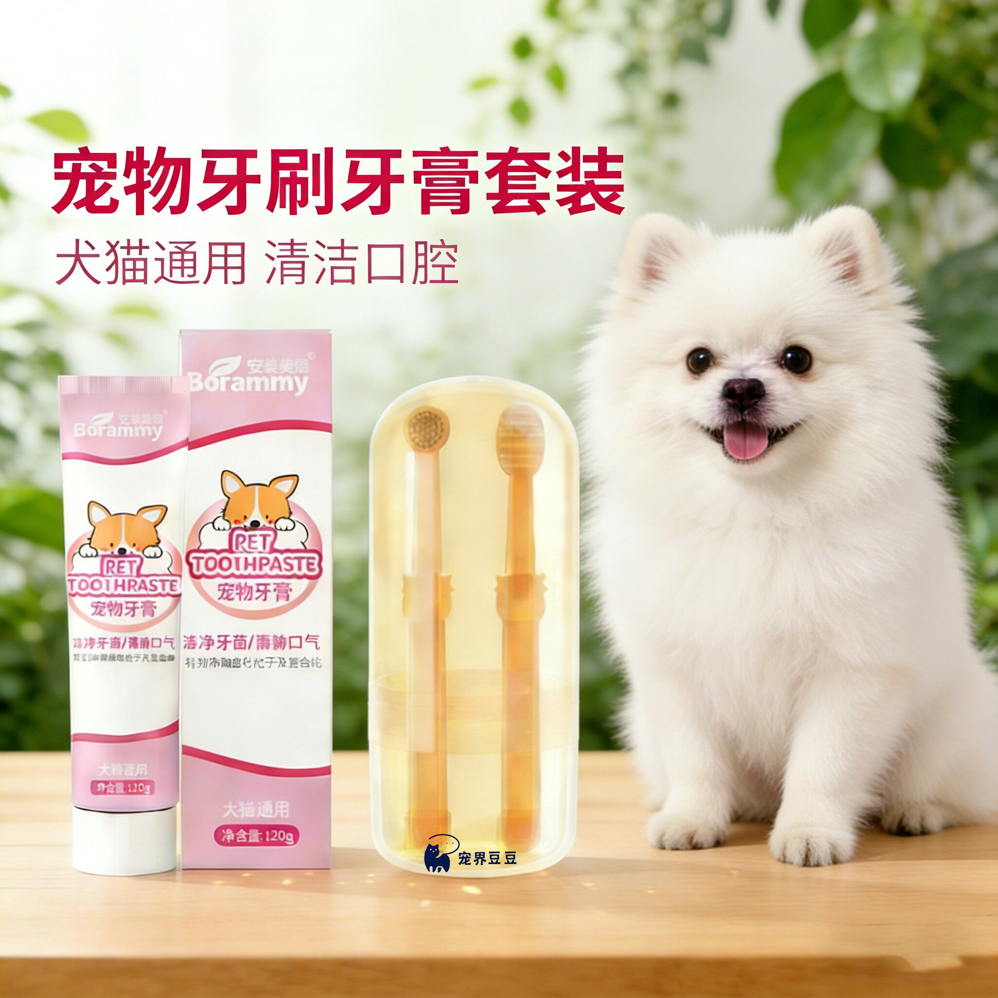 宠物牙刷博美专用小狗狗牙膏套装刷牙手指套口气可食用异味口臭