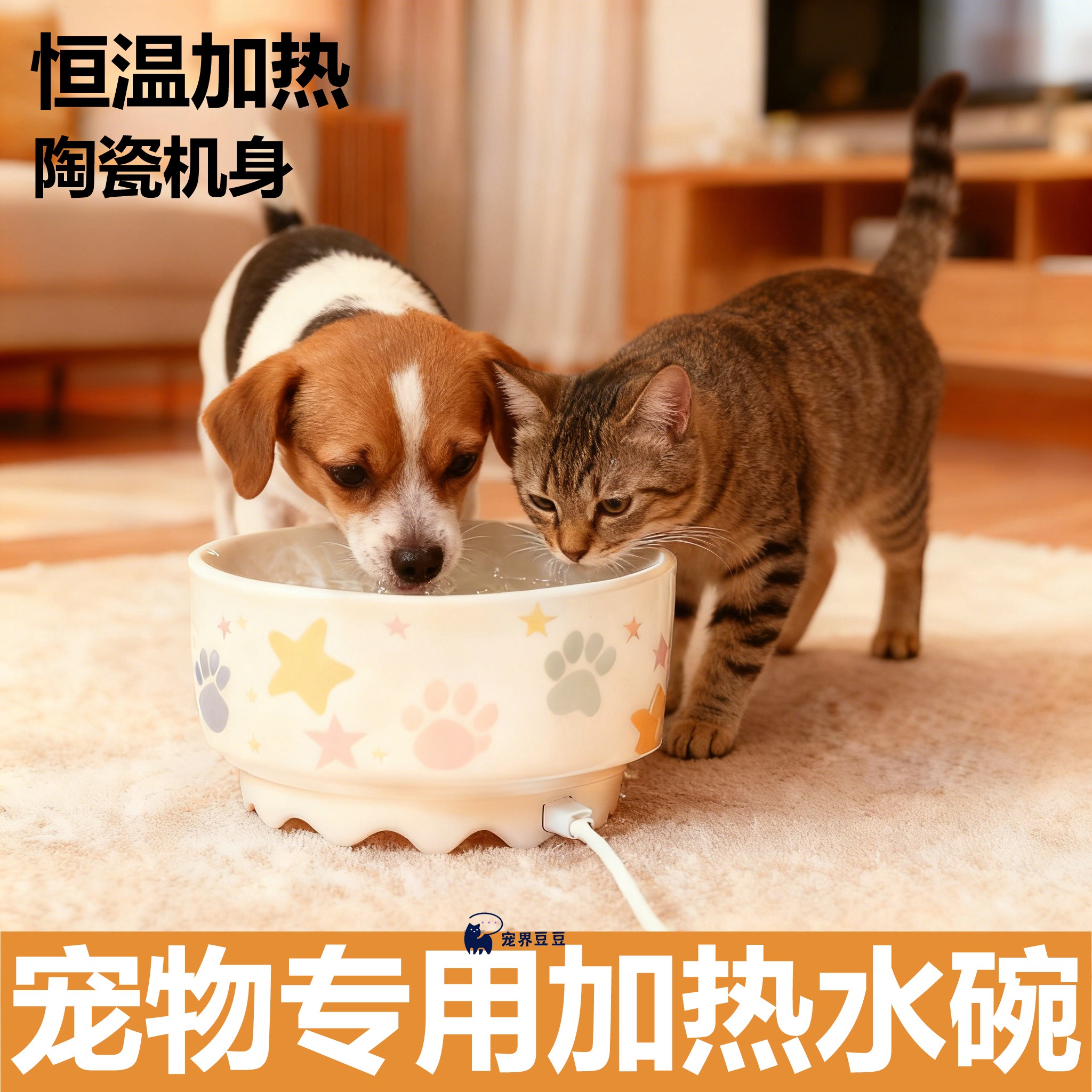 宠物专用恒温水碗猫咪酸奶机狗狗加热水碗陶瓷碗保温加热器饮水机