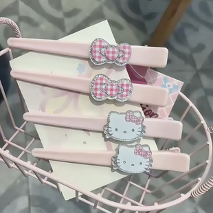 可爱HelloKitty无痕侧边刘海夹子甜美少女洗脸发夹碎发粉色一字夹