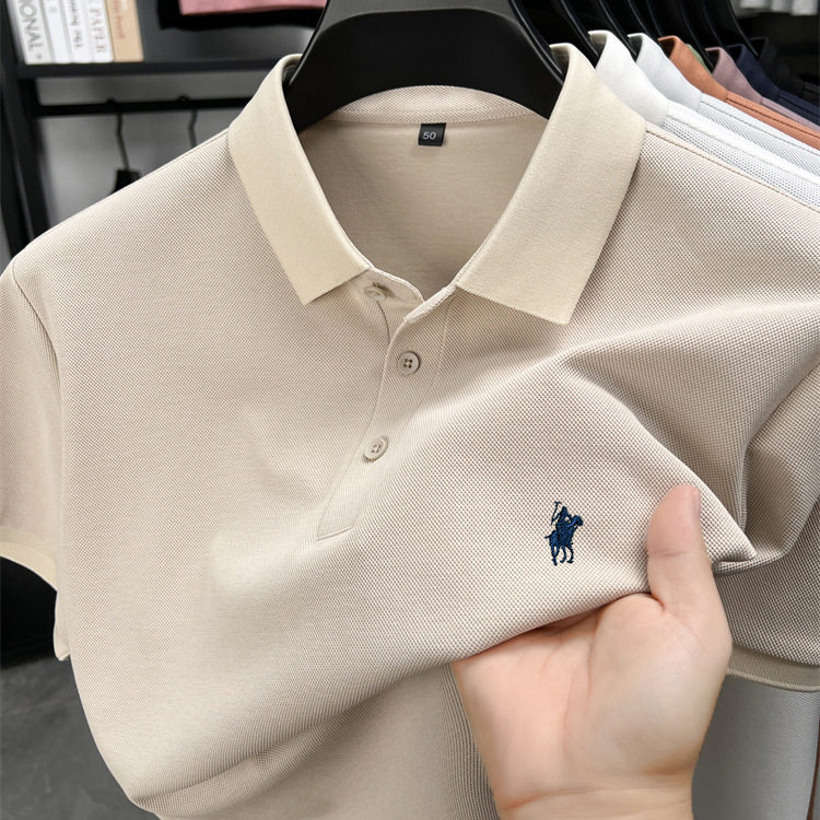 【桑蚕丝】保罗高档男士Polo衫夏季短袖T恤翻领商务宽松体恤上衣