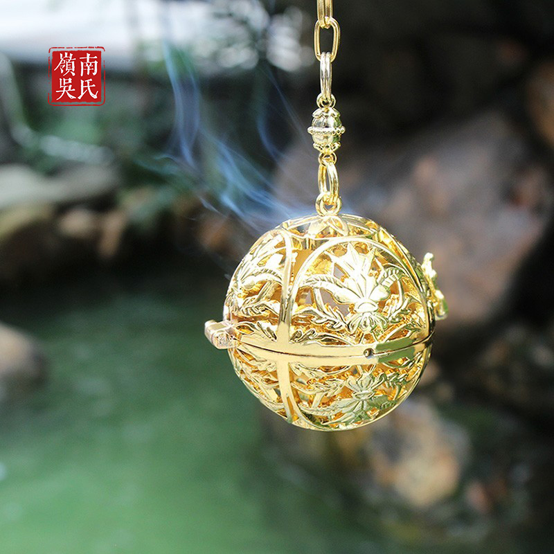 熏香香囊球香薰球何家村花鸟纹金