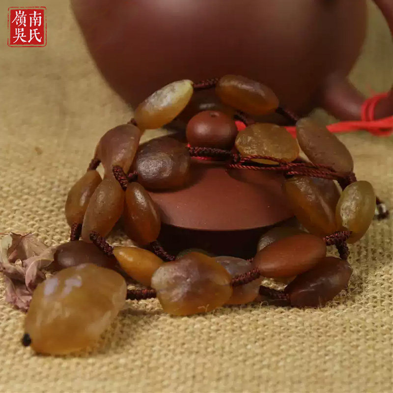 玛瑙项链糖果色自然原石吊坠阿拉善戈壁葡萄干手串毛衣链长裙链