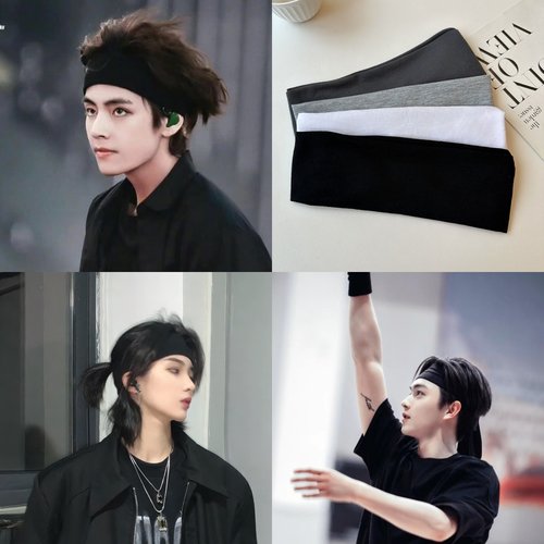 纯色棉质吸汗运动宽发带弹力头巾发箍瑜伽发饰洗脸化妆美容发套