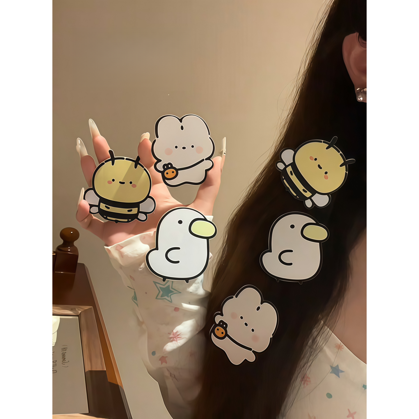 新款可爱蜜蜂小鸭少女发帖刘海碎发洗脸无痕发饰学生闺蜜礼物