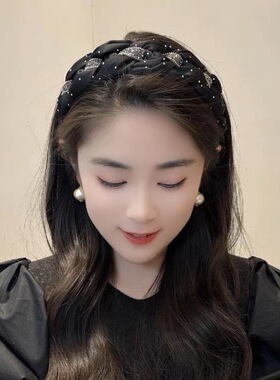 黑色头饰发箍女款发卡女2023新款高级感洋气时尚头箍百搭适合发夹
