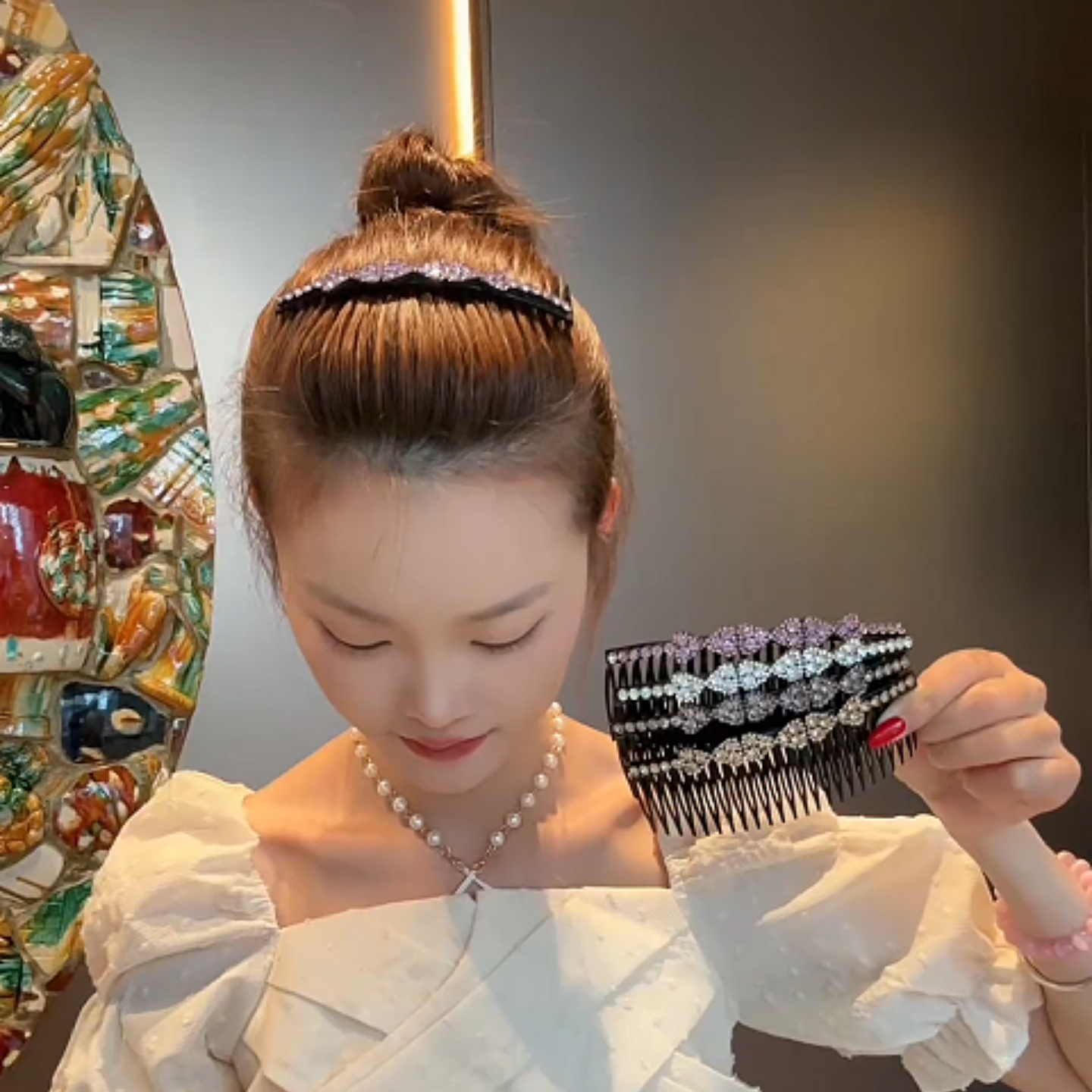 倒插梳发夹前额碎发夹发梳刘海夹