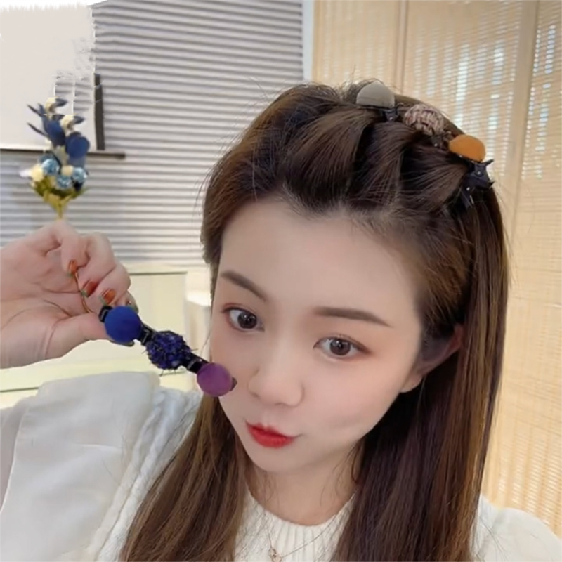 毛球发夹女秋冬鸭嘴夹小香风发卡