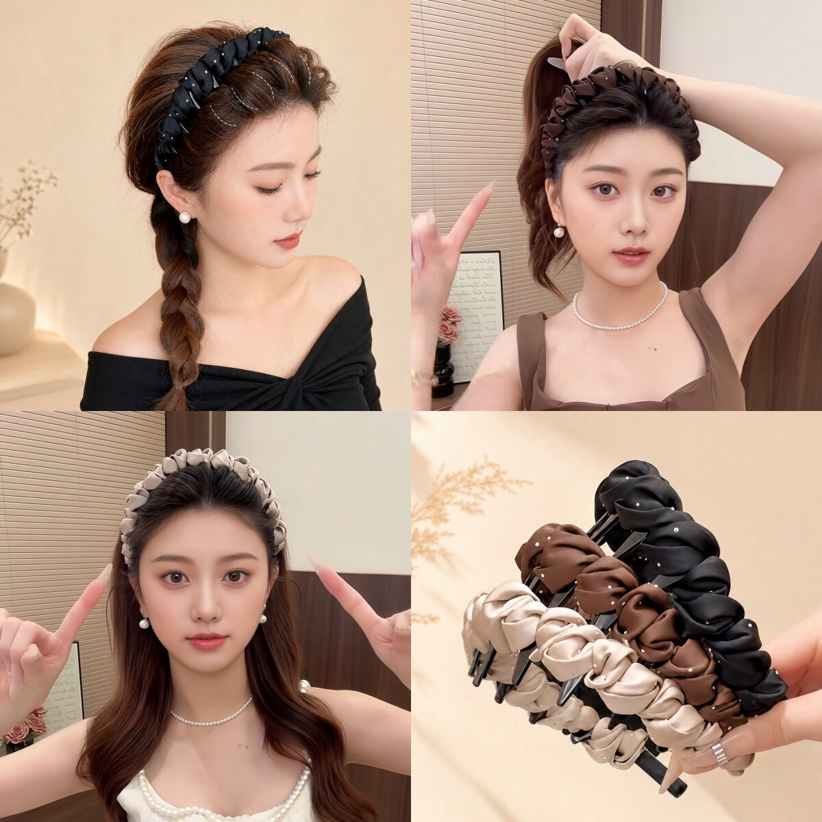 高颅顶发箍女洗脸头箍碎发压发卡
