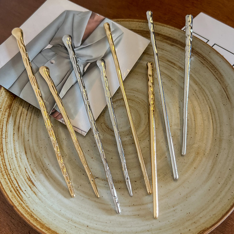 金属旗袍发簪简约现代古风中式复古筷子簪子气质高级感盘发发钗女