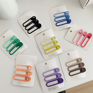 前额碎发夹子头饰发夹糖果色刘海夹简约侧边无痕发卡女2023新款