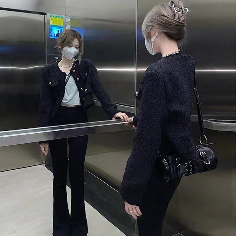 JOYIASS法国捡漏女装高端品牌折扣原单撤柜粗花呢长袖小香风短外