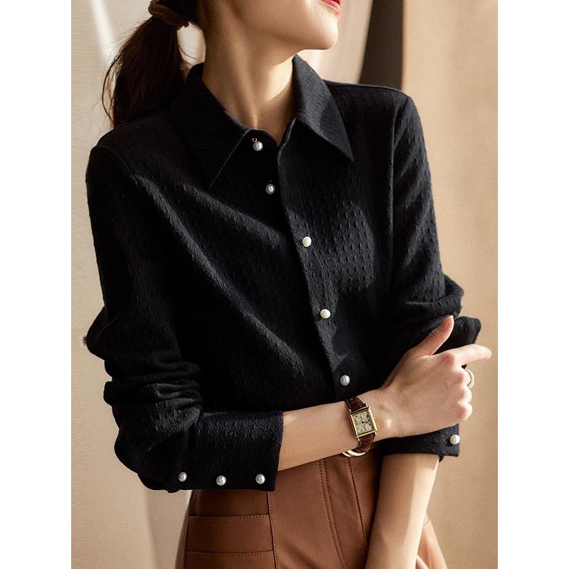 JOYIASS品牌高端女装2025年新款秋季时尚气质休闲宽松显瘦长袖黑