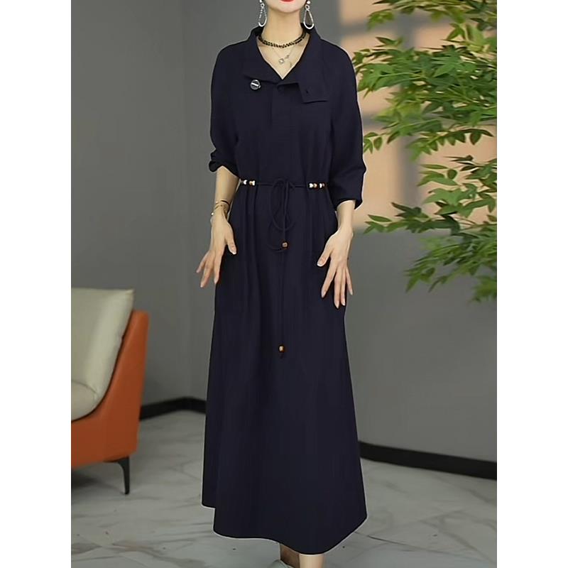 JOYIASS轻奢气质遮肉显瘦秋季连衣裙2025新款大码欧货设计感宽松