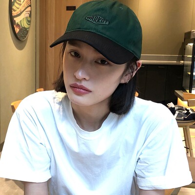 Guesswhat字母鸭舌帽子女百搭显脸小软顶防晒遮阳棒球帽男潮