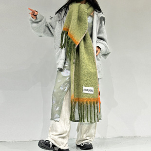 Guesswaht秋冬新款高级感围巾男女同款小众简约披肩加厚保暖围巾