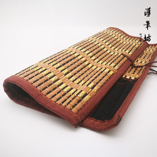 竹制四面包边收纳手工笔帘