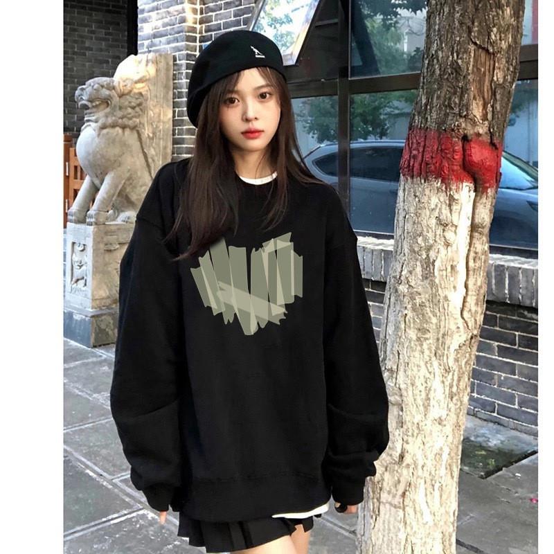 美式复古卫衣女春季宽松hiphop圆领长袖早秋薄款上衣服外套ins潮