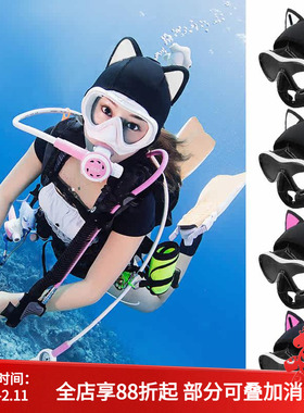 3MM卡通潜水头套儿童可爱猫耳潜水帽子女冲浪不勒头泳帽长发专用