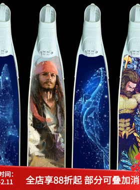 Ocean Rig自由潜水脚蹼贴膜Leaderfins Mantra 脚蹼图案贴纸定制