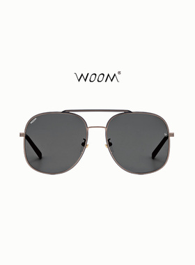 WOOM飞行员太阳镜单反超清玻璃镜片渐变双梁防晒相机墨镜Bright04