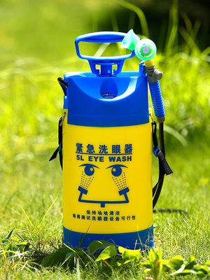 验厂便携式8L双口洗眼器紧急冲淋洗眼器带压力表