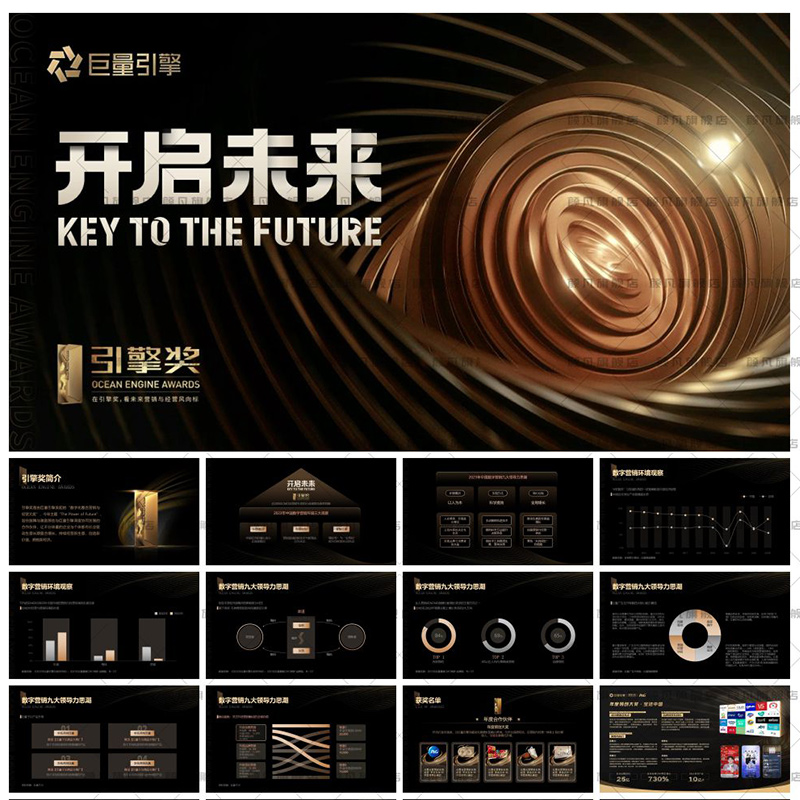 黑金峰会PPT模板产品发布会