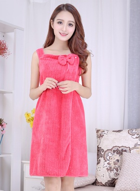 极速Coral fleece can be worn as Ca bath skirt, soft, absorbe