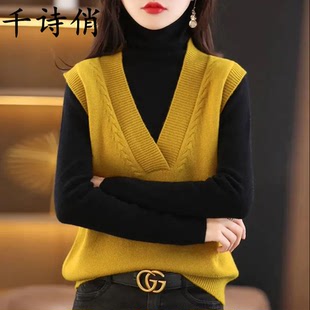 女人味洋气针织马甲2025新款女显瘦短款v领马夹叠穿外搭毛衣背心