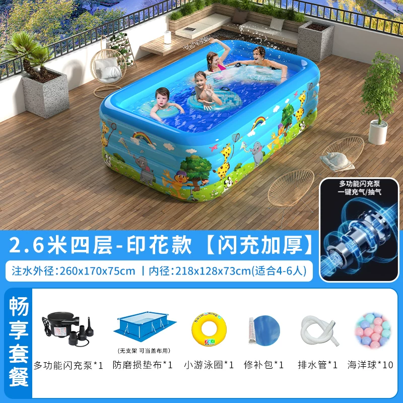 inflating travel swimming pool, increased thickness