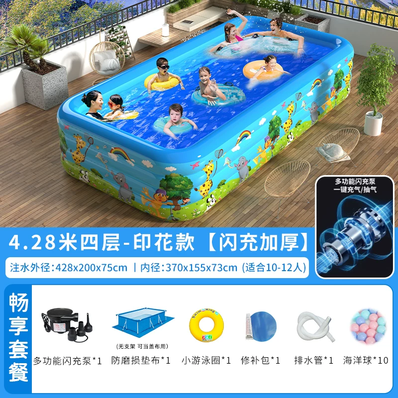 inflating travel swimming pool, increased thickness