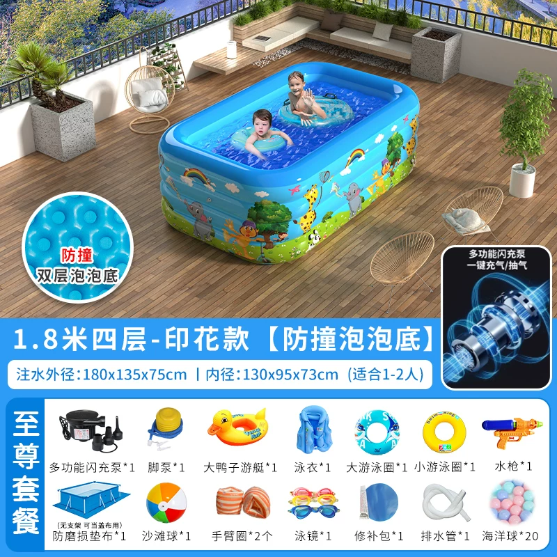 inflating travel swimming pool, increased thickness